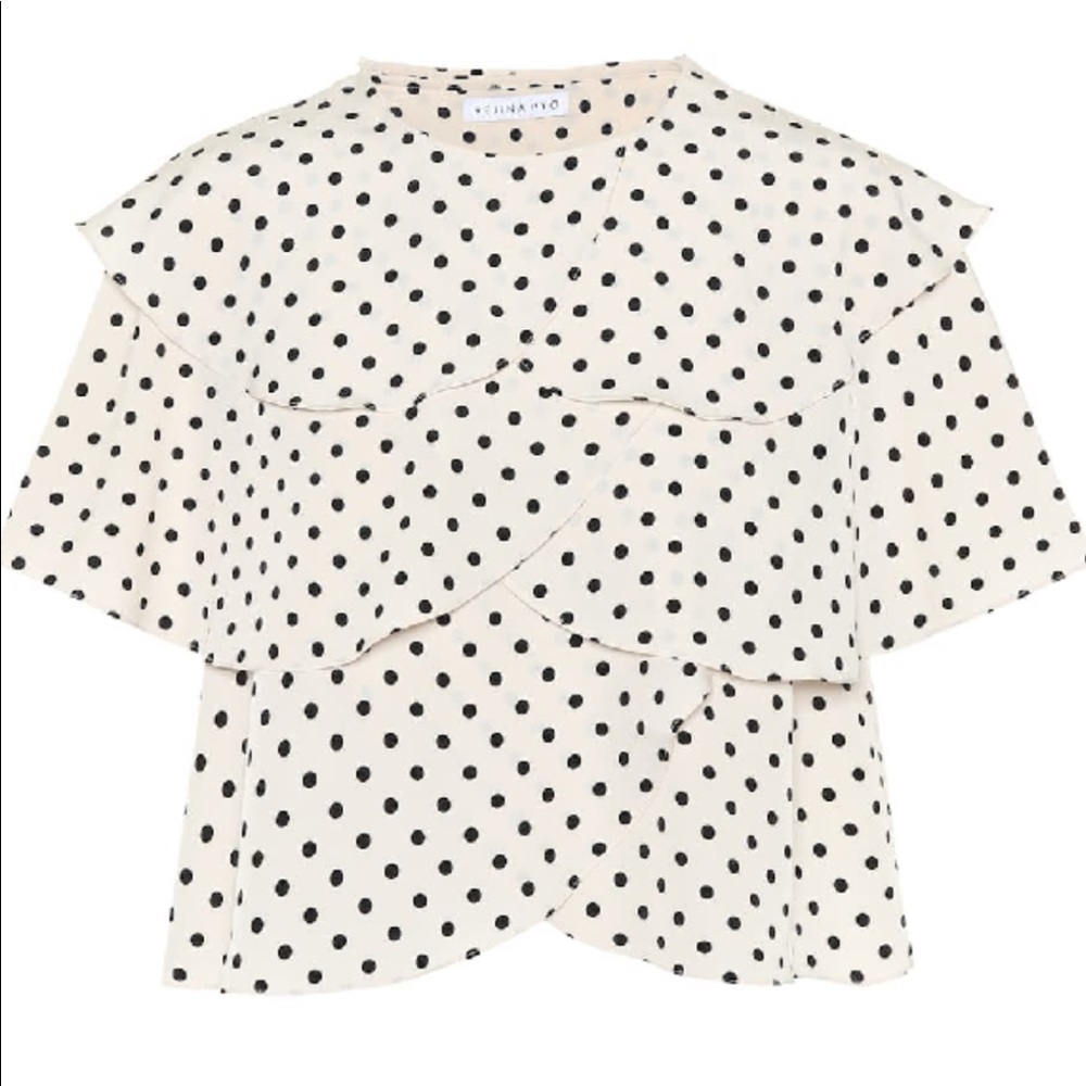 NWOT Rejina Pyo Jude Blouse in Crepe Polka Dot 12